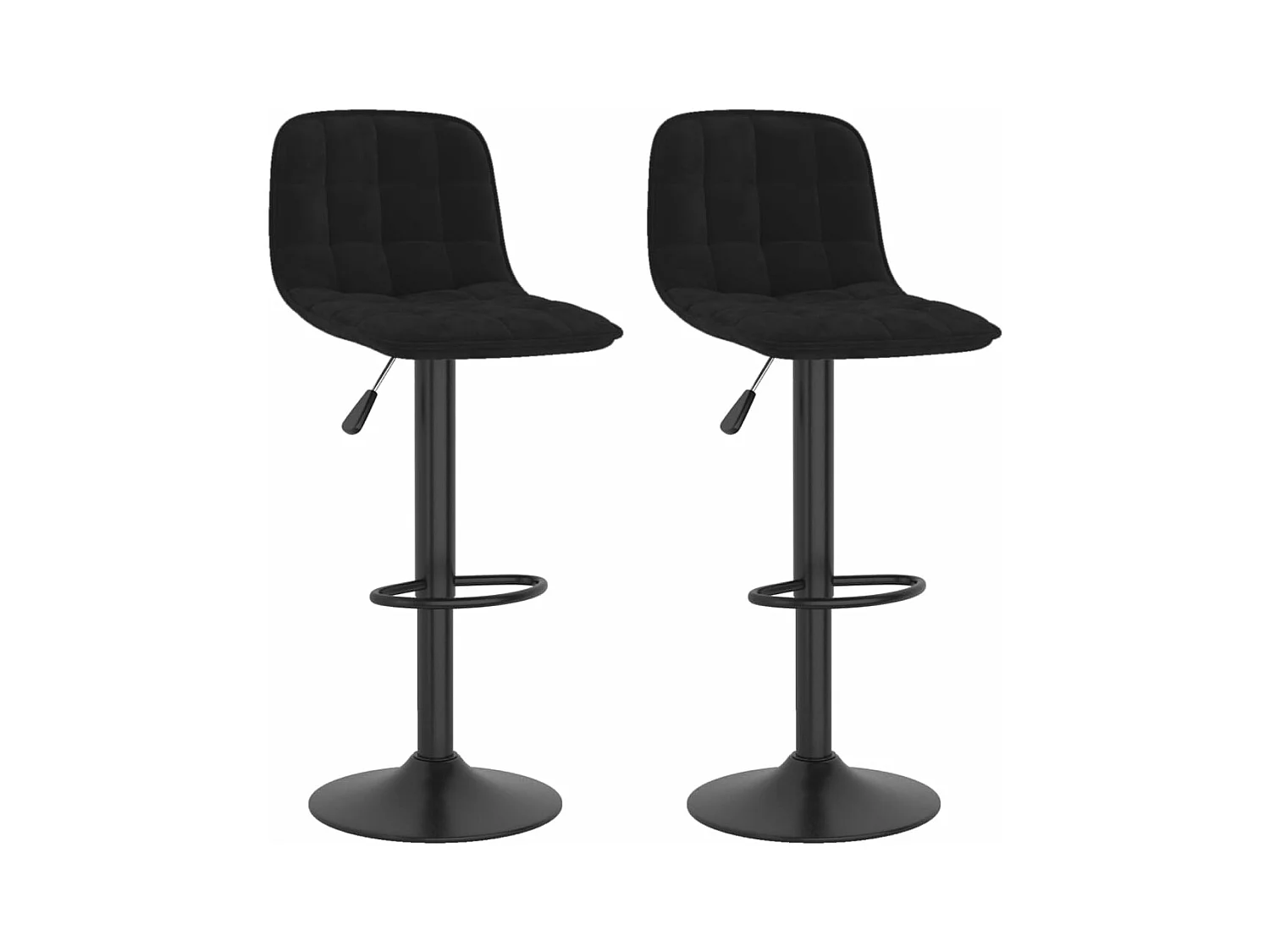Tabourets de bar 2 pcs Noir Velours 14