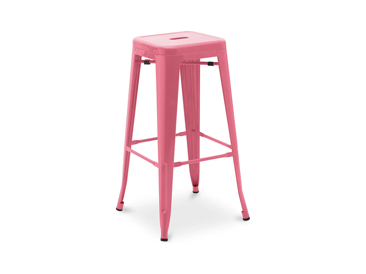 Tabouret haut industriel acier mat renforcé Kalax 76cm --Couleur Rose