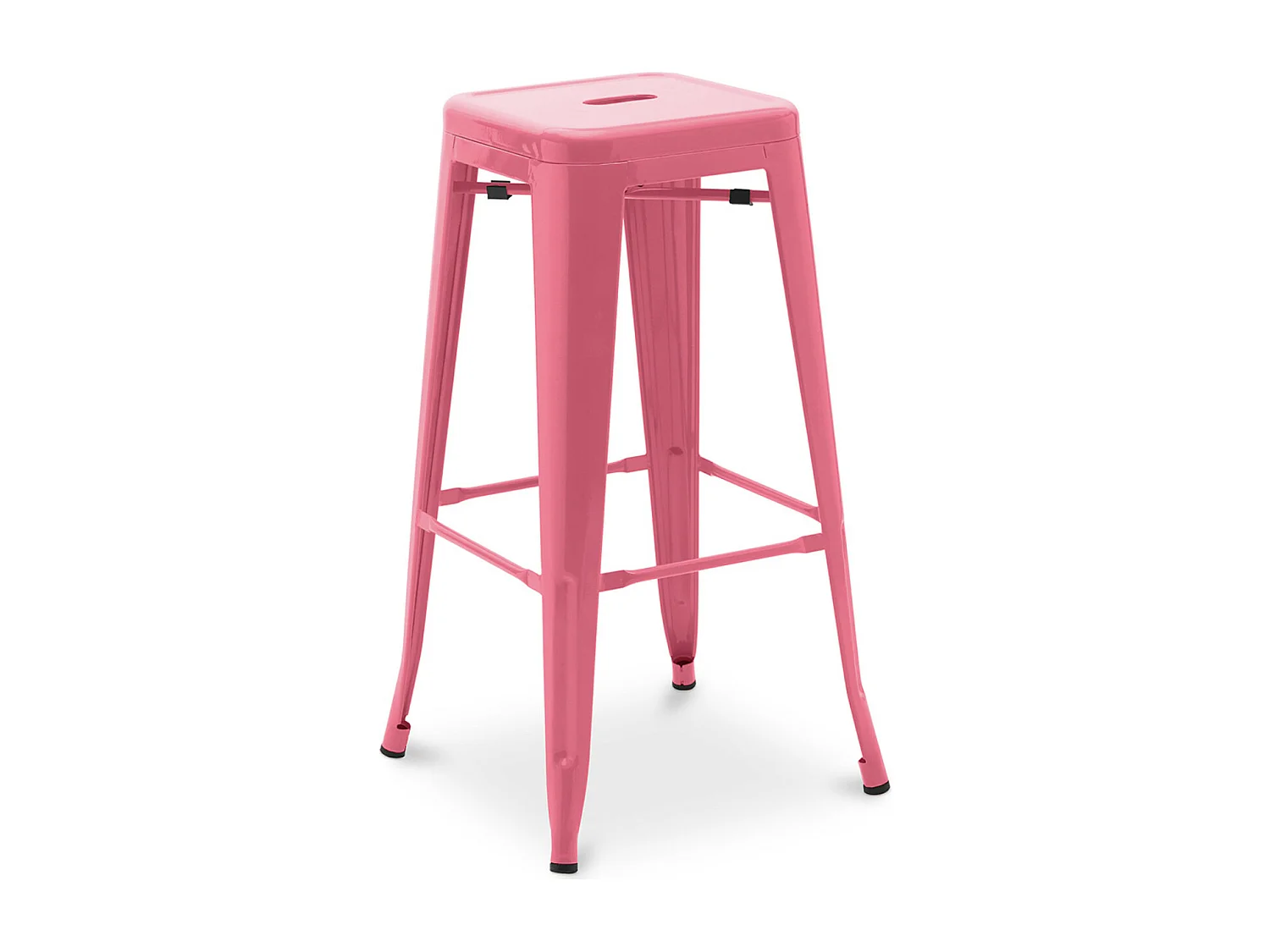 Tabouret haut industriel acier mat renforcé Kalax 76cm --Couleur Rose