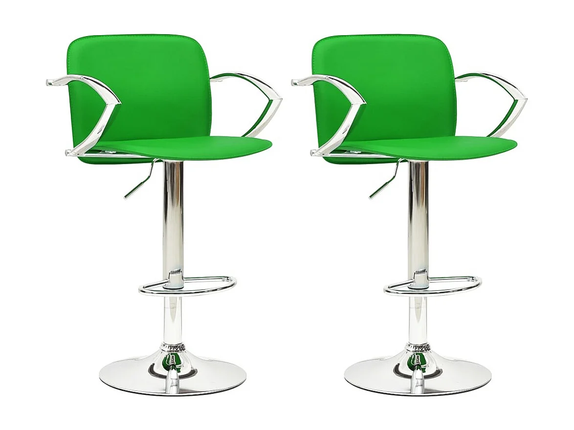 Barkrukken 2 st kunstleer groen