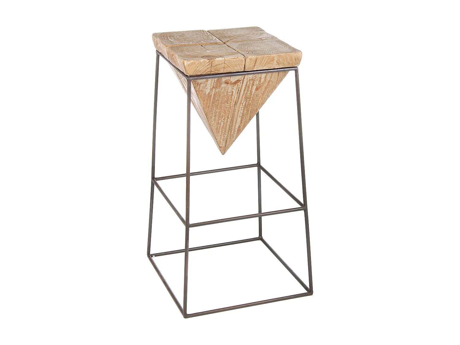 Tabouret de bar triangle en acier noir Pimy