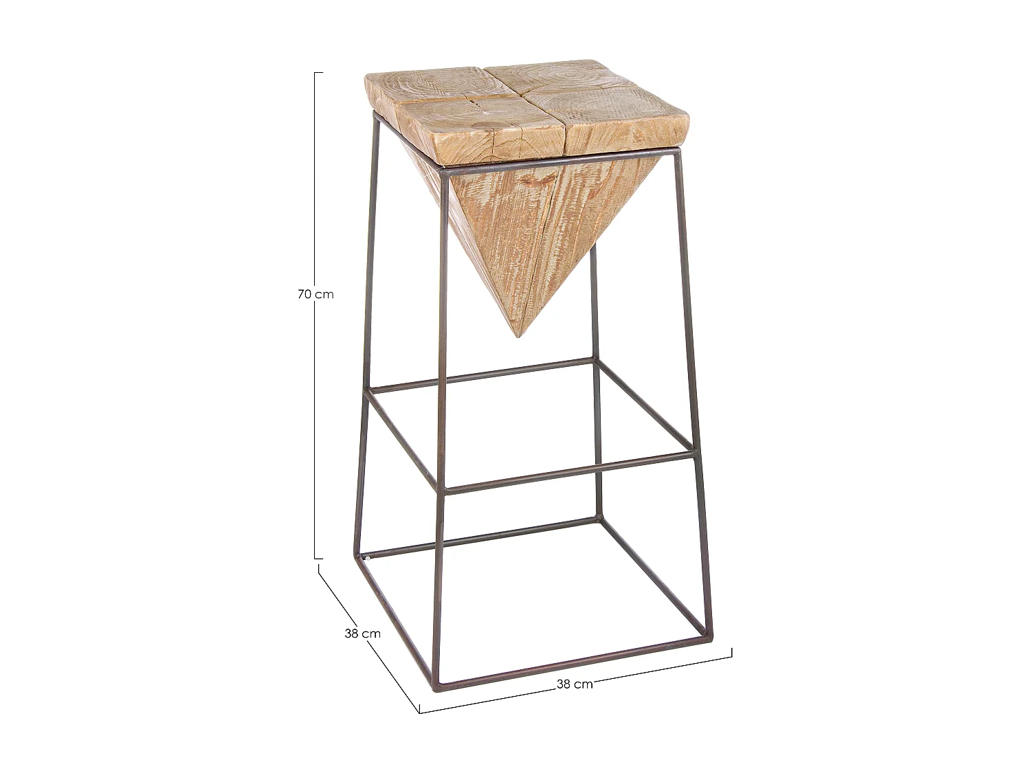 Tabouret de bar triangle en acier noir Pimy