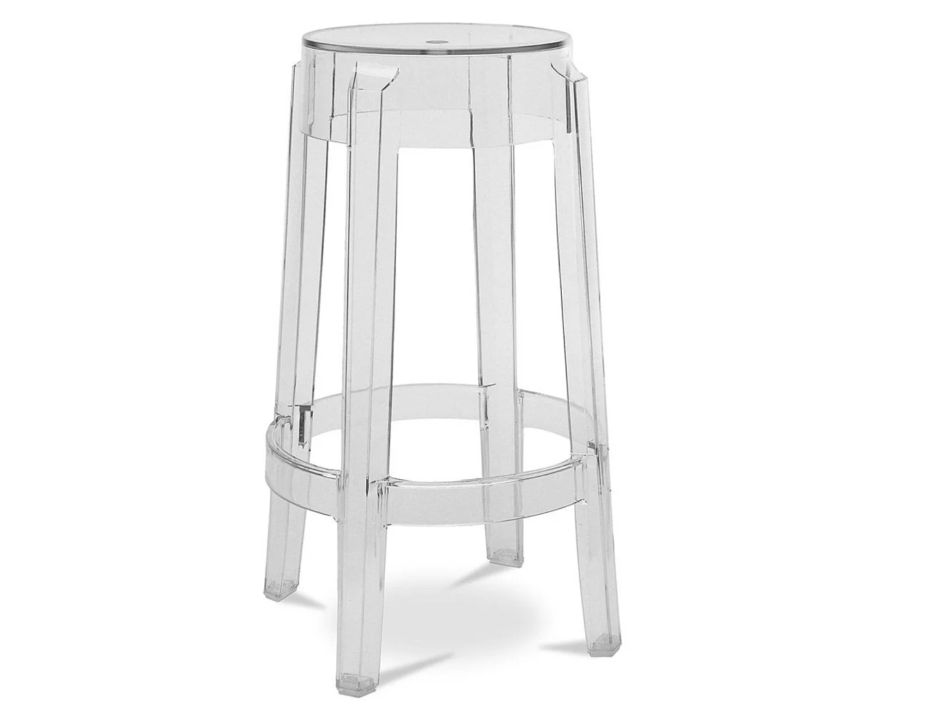 Tabouret design en polycarbonate transparent LOUIVA - Assise 47, 65 ou 75cm-Transparent-Hauteur 75 cm