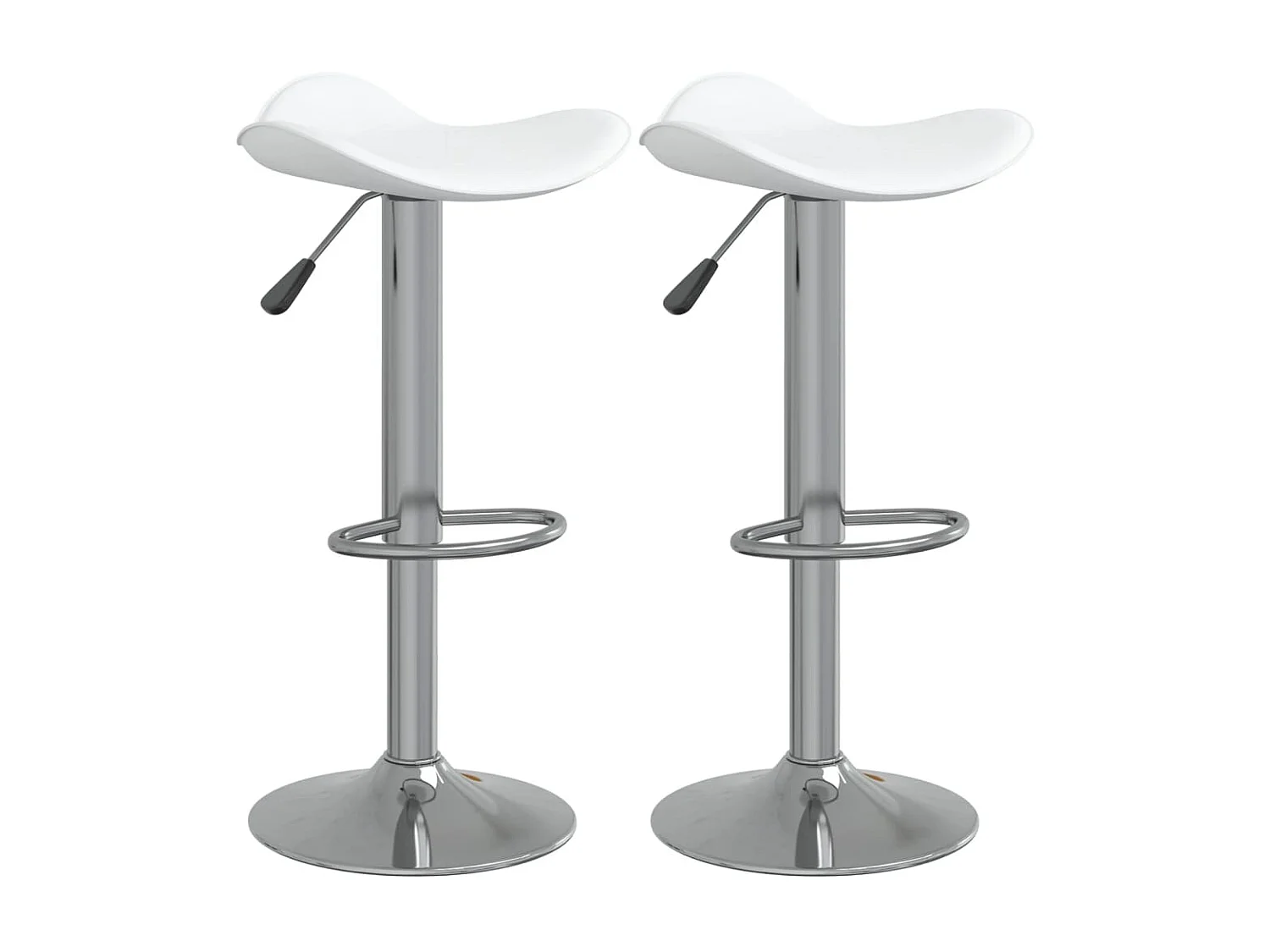 Tabourets de bar 2 pcs Blanc Acier chromé et cuir artificiel