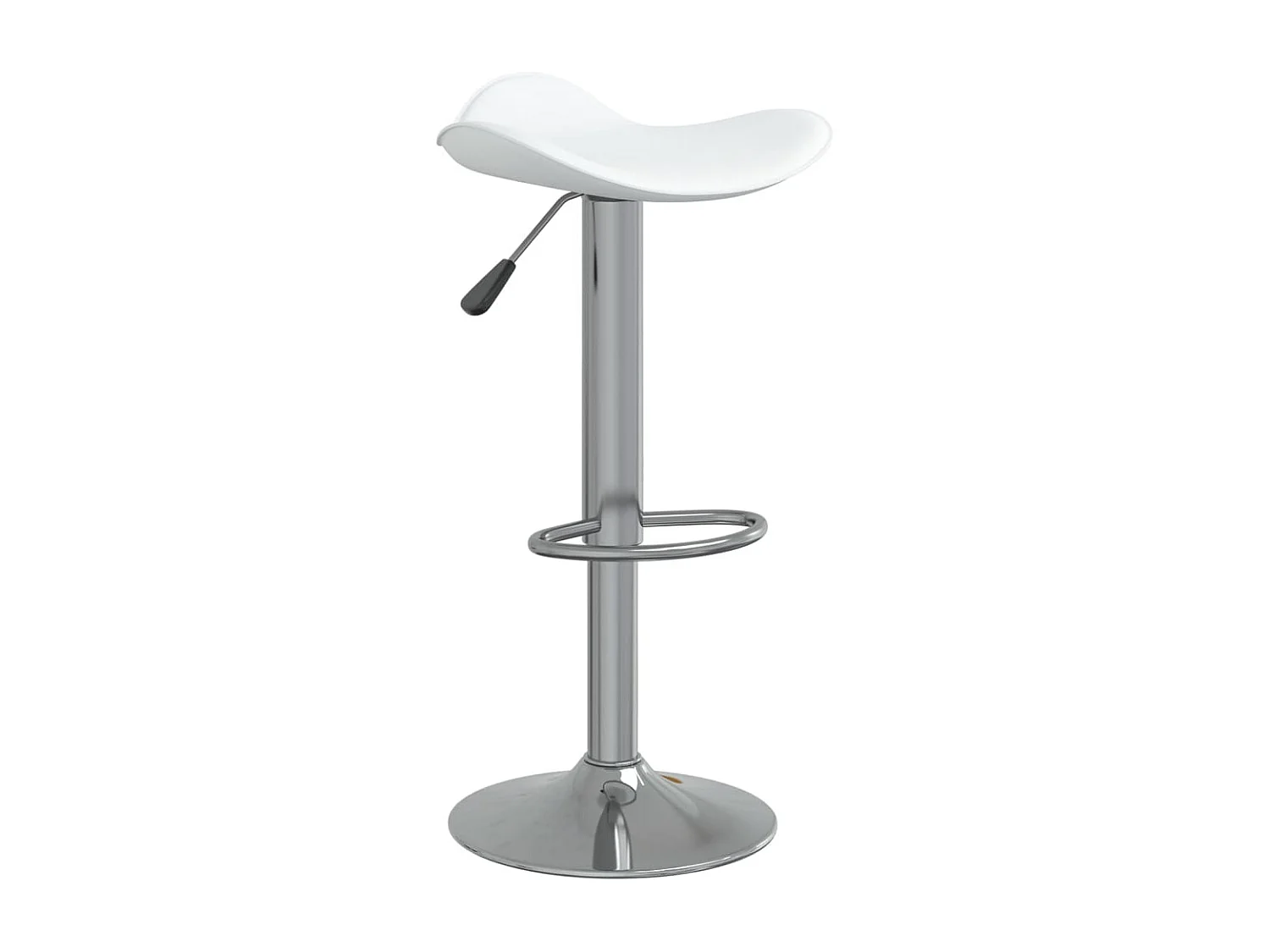 Tabourets de bar 2 pcs Blanc Acier chromé et cuir artificiel