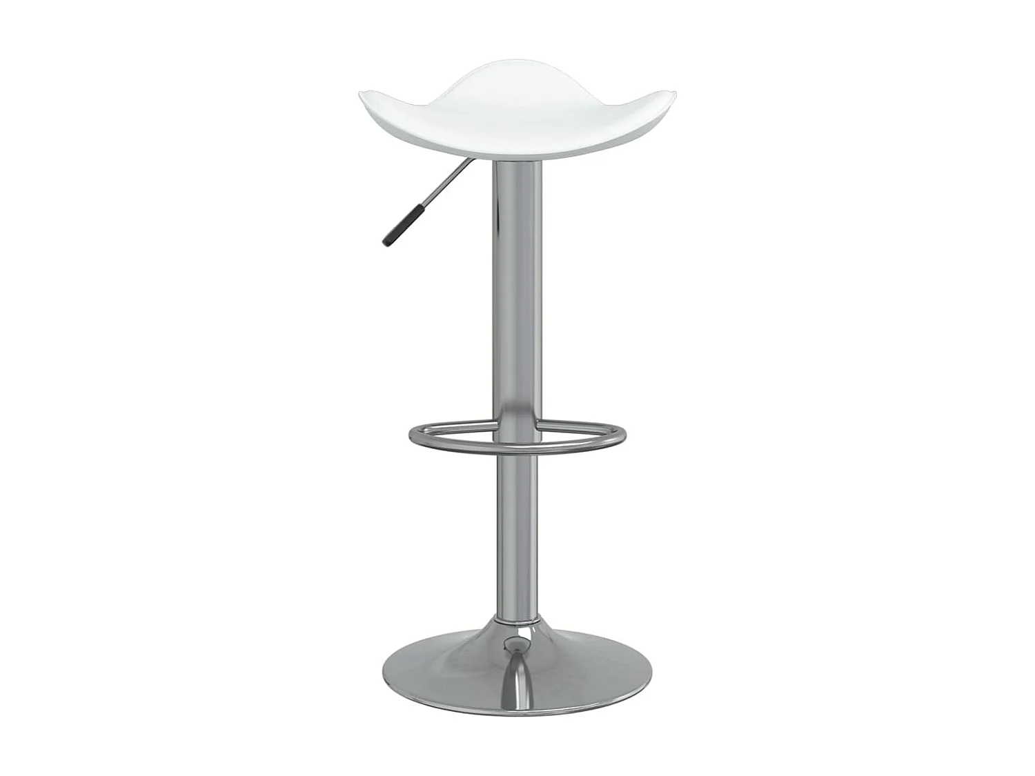 Tabourets de bar 2 pcs Blanc Acier chromé et cuir artificiel