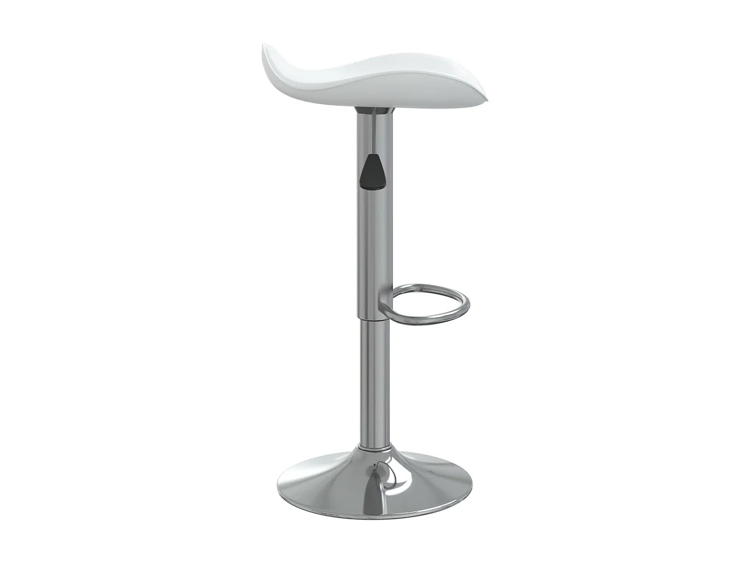 Tabourets de bar 2 pcs Blanc Acier chromé et cuir artificiel
