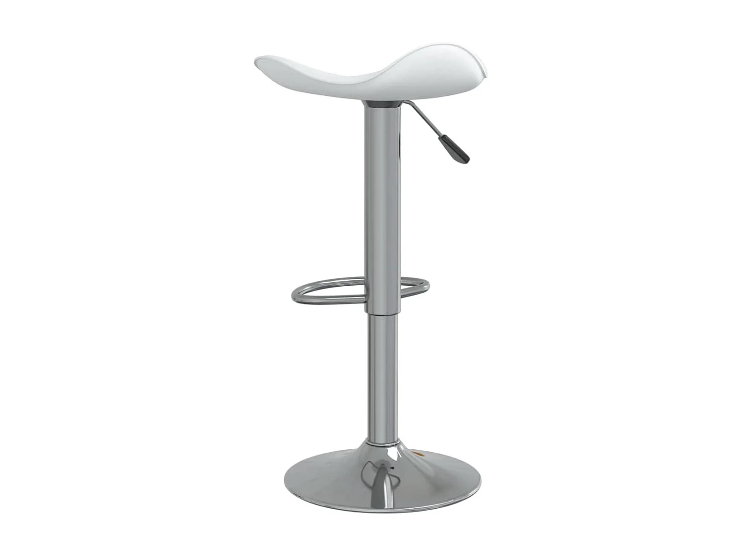 Tabourets de bar 2 pcs Blanc Acier chromé et cuir artificiel