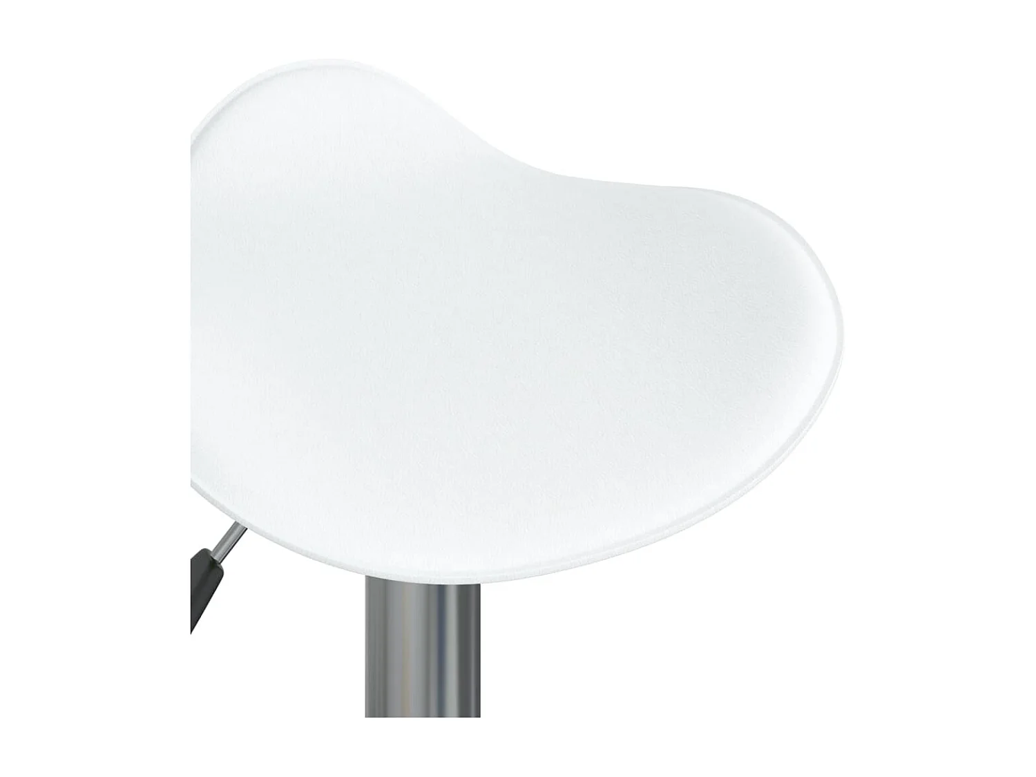 Tabourets de bar 2 pcs Blanc Acier chromé et cuir artificiel