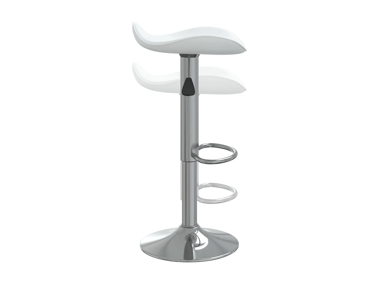 Tabourets de bar 2 pcs Blanc Acier chromé et cuir artificiel