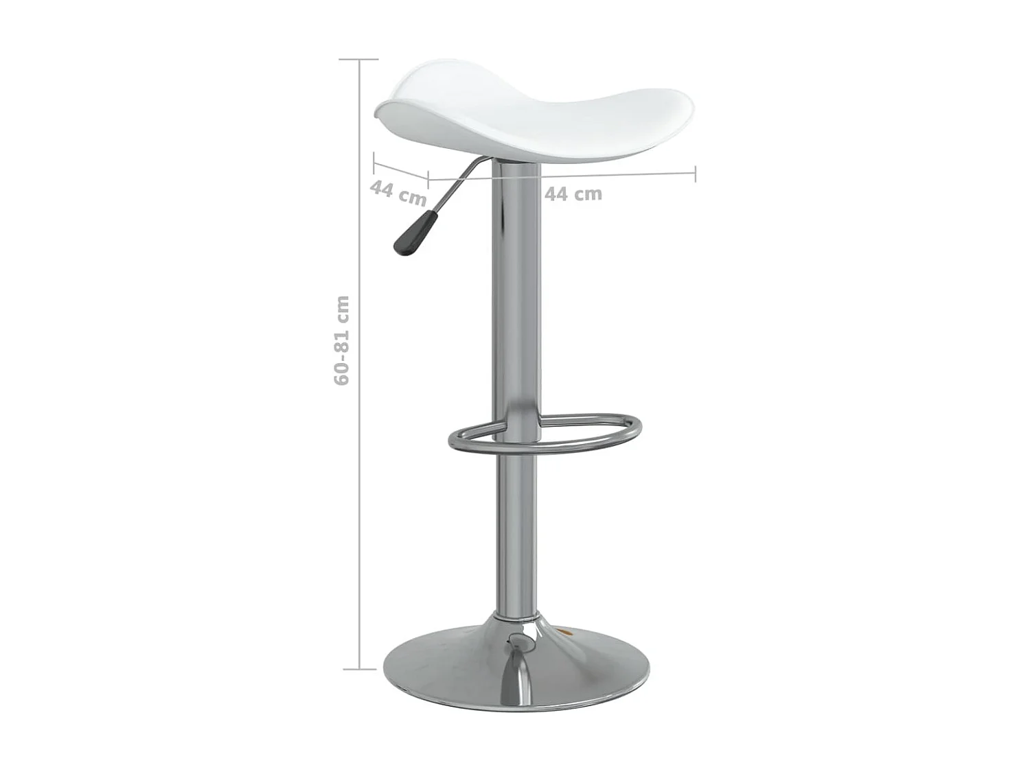 Tabourets de bar 2 pcs Blanc Acier chromé et cuir artificiel