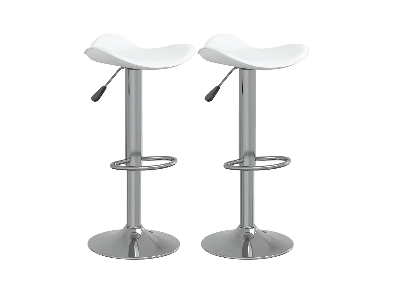 Tabourets de bar 2 pcs Blanc Acier chromé et cuir artificiel
