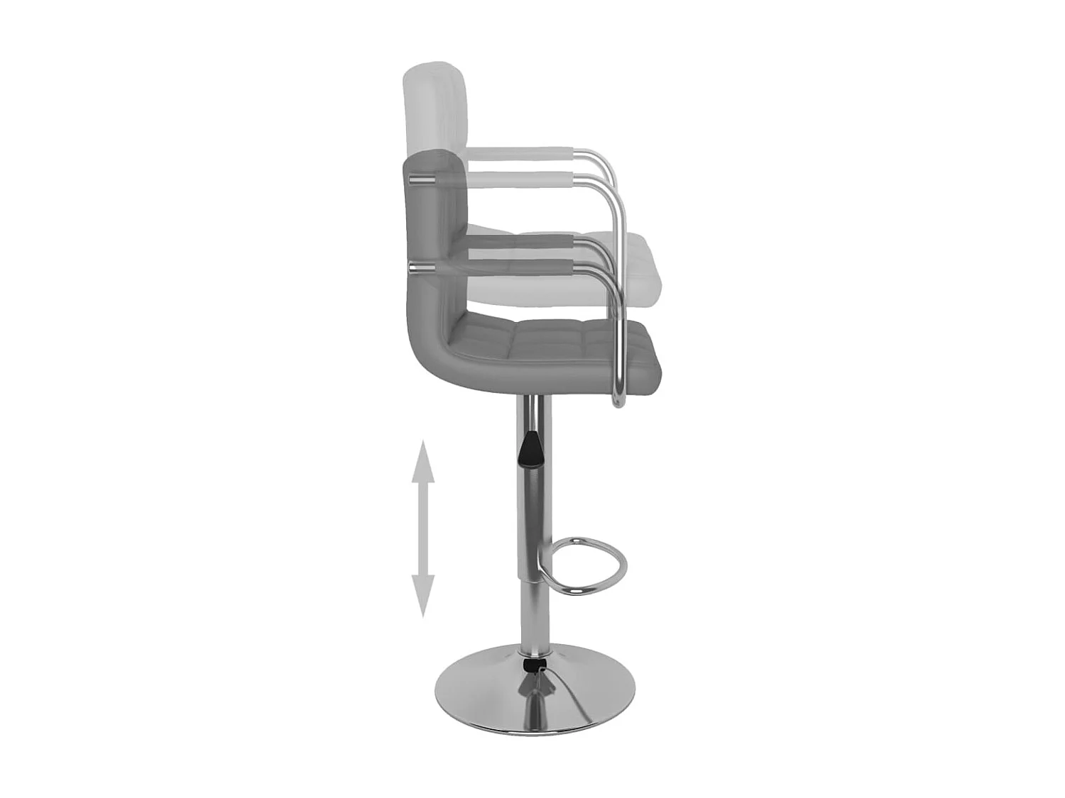 Tabourets de bar 2 pcs Gris Similicuir 16