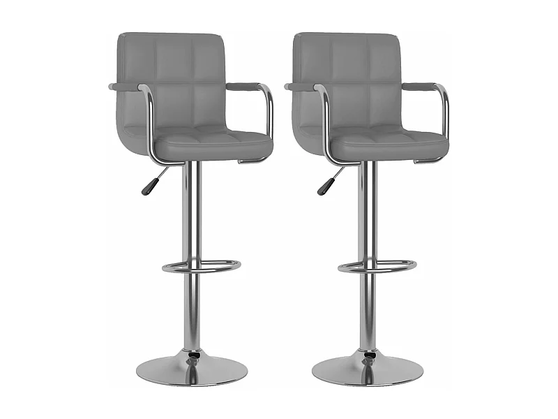 Tabourets de bar 2 pcs Gris Similicuir 16