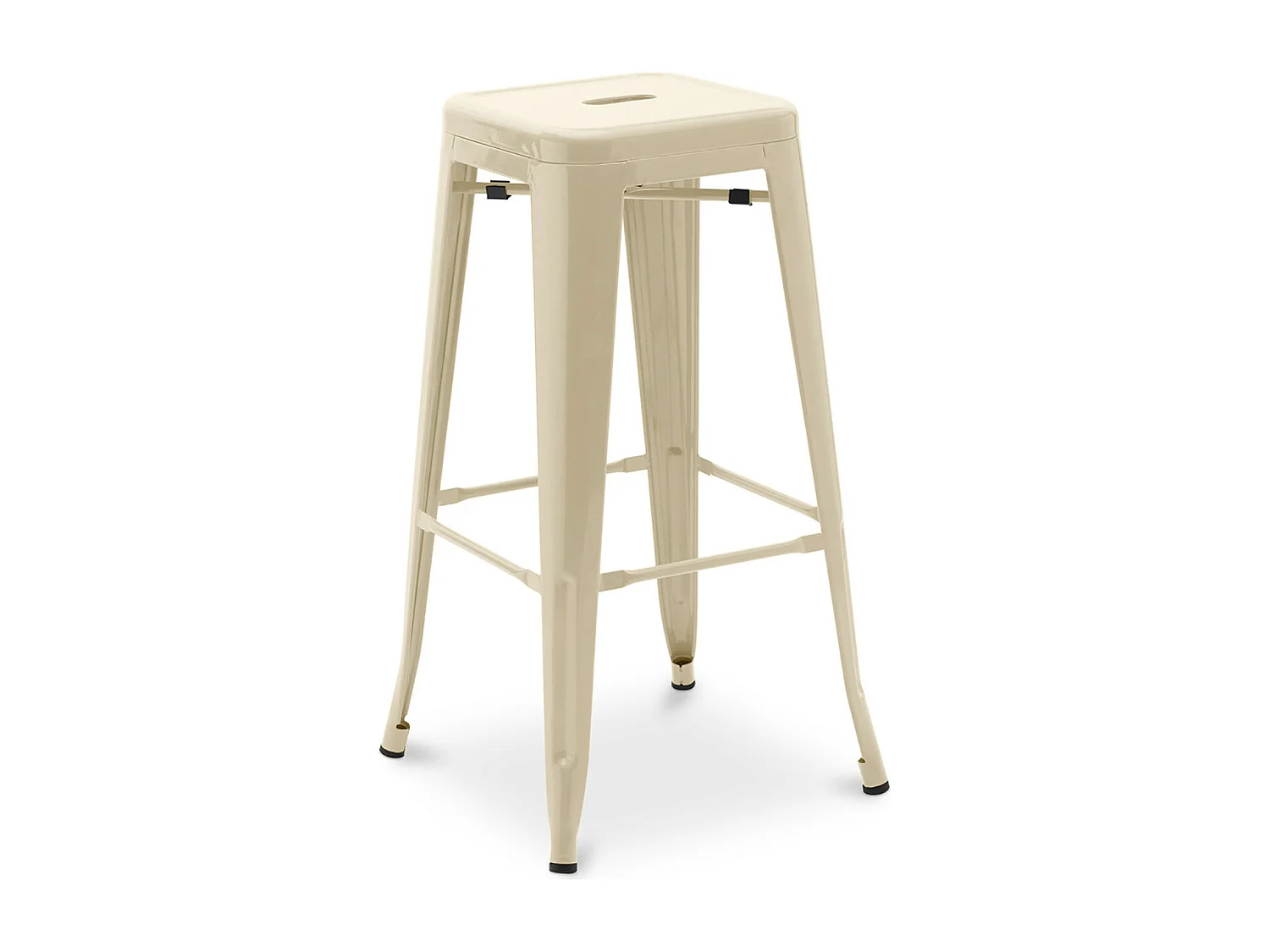 Tabouret haut industriel acier mat renforcé Kalax 76cm --Couleur Crème