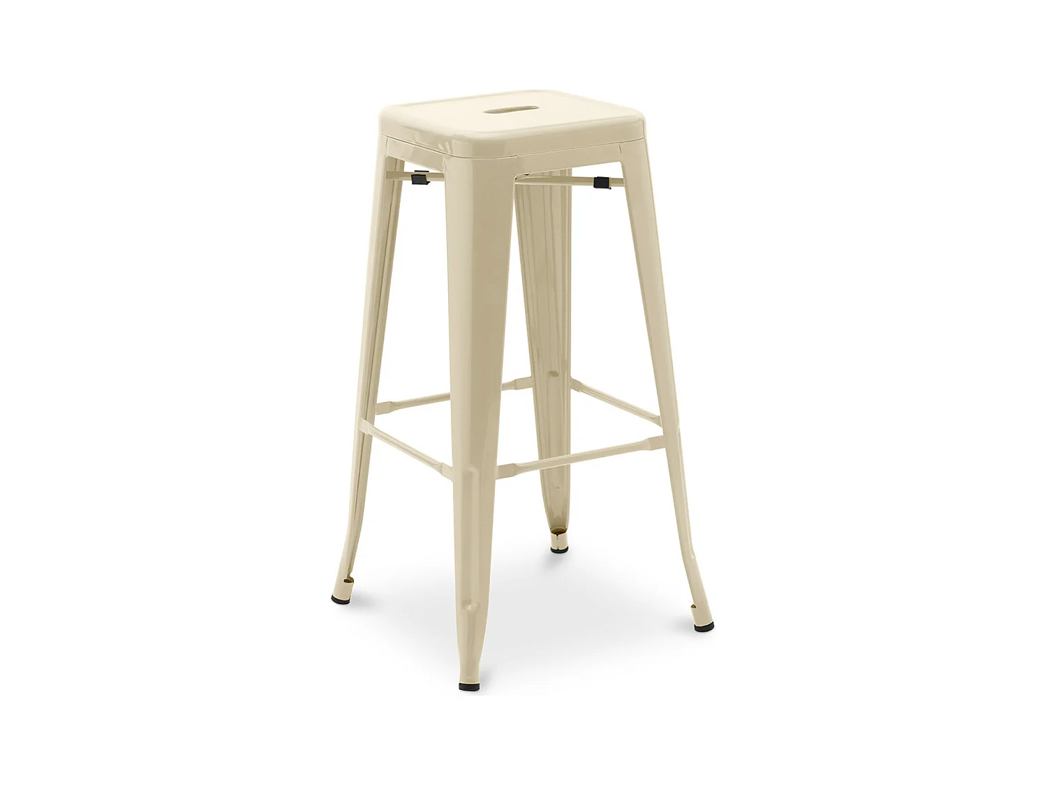 Tabouret haut industriel acier mat renforcé Kalax 76cm --Couleur Crème