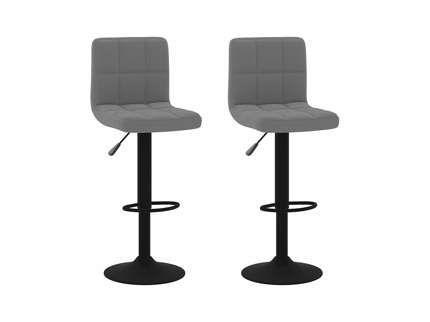 Tabourets de bar 2 pcs Gris foncé Velours 10