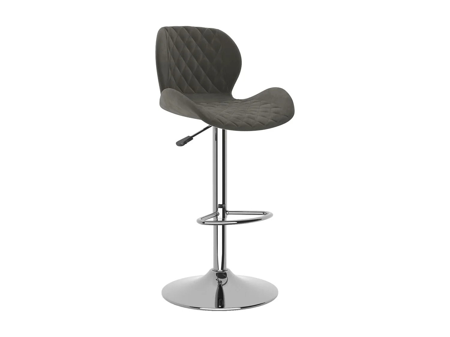 Tabourets de bar 2 pcs Gris foncé Velours 17