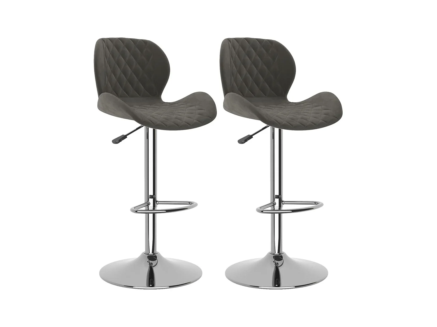 Tabourets de bar 2 pcs Gris foncé Velours 17