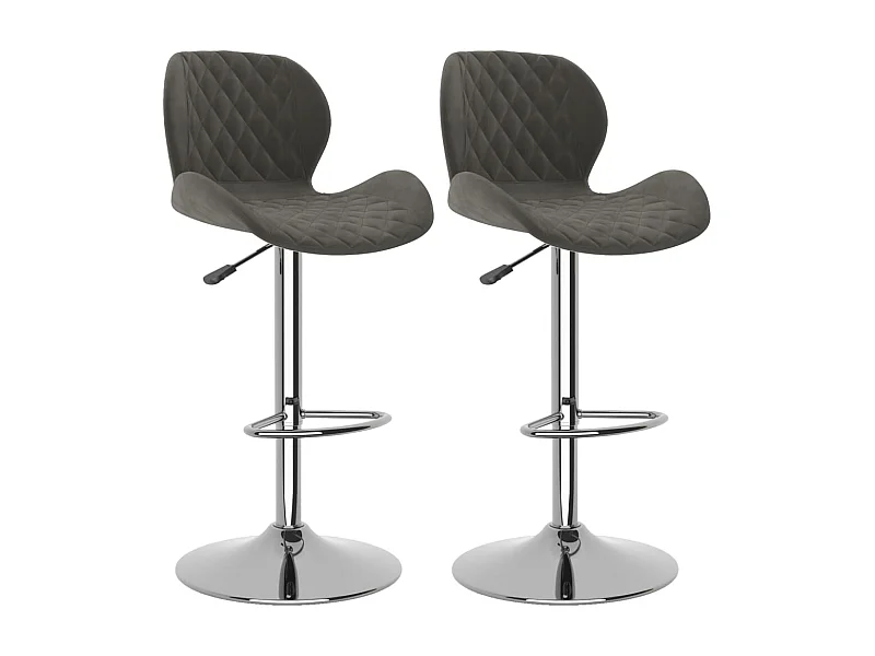 Tabourets de bar 2 pcs Gris foncé Velours 17