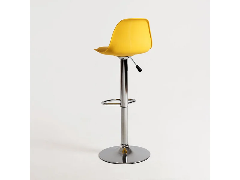 Tabouret avec dossier simili cuir jaune Lennie