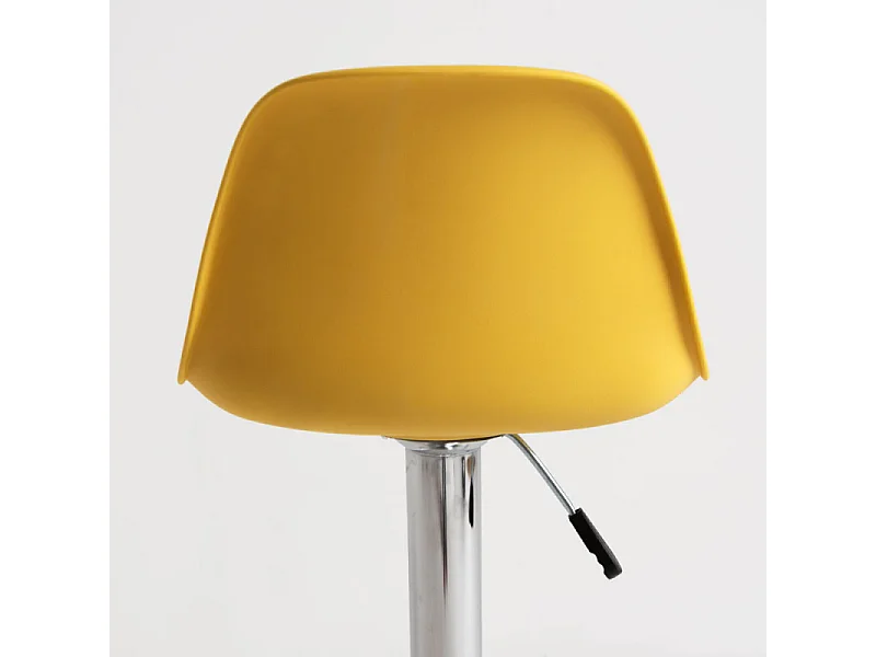 Tabouret avec dossier simili cuir jaune Lennie