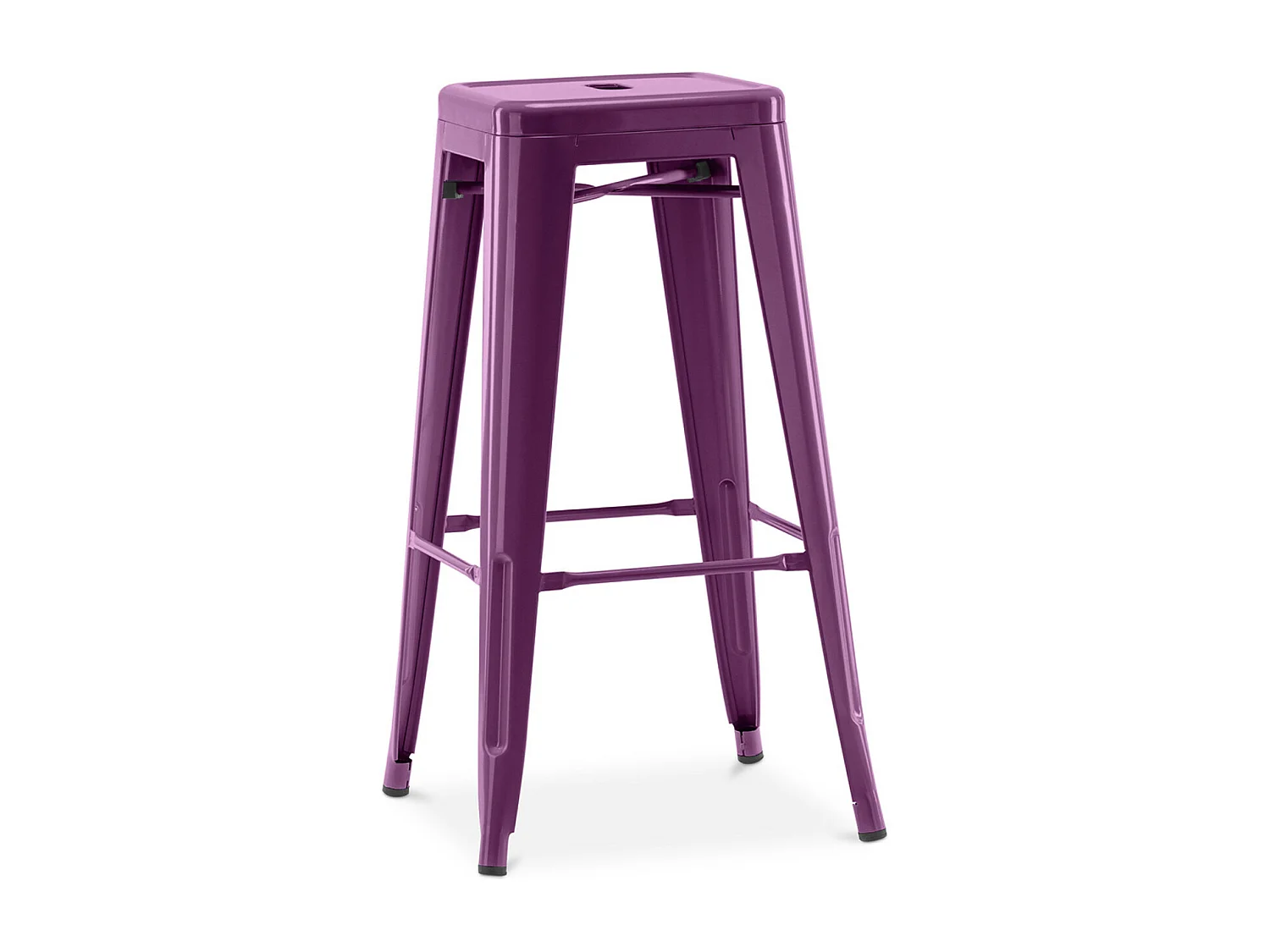Tabouret haut industriel acier brillant renforcé Kalax 76cm --Couleur Violet