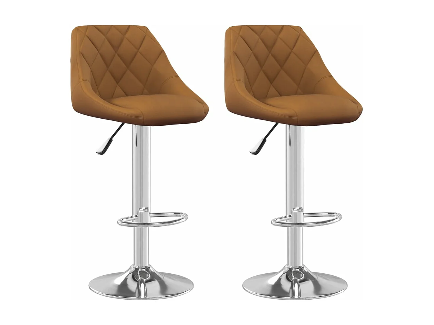 Tabourets de bar 2 pcs Marron Velours