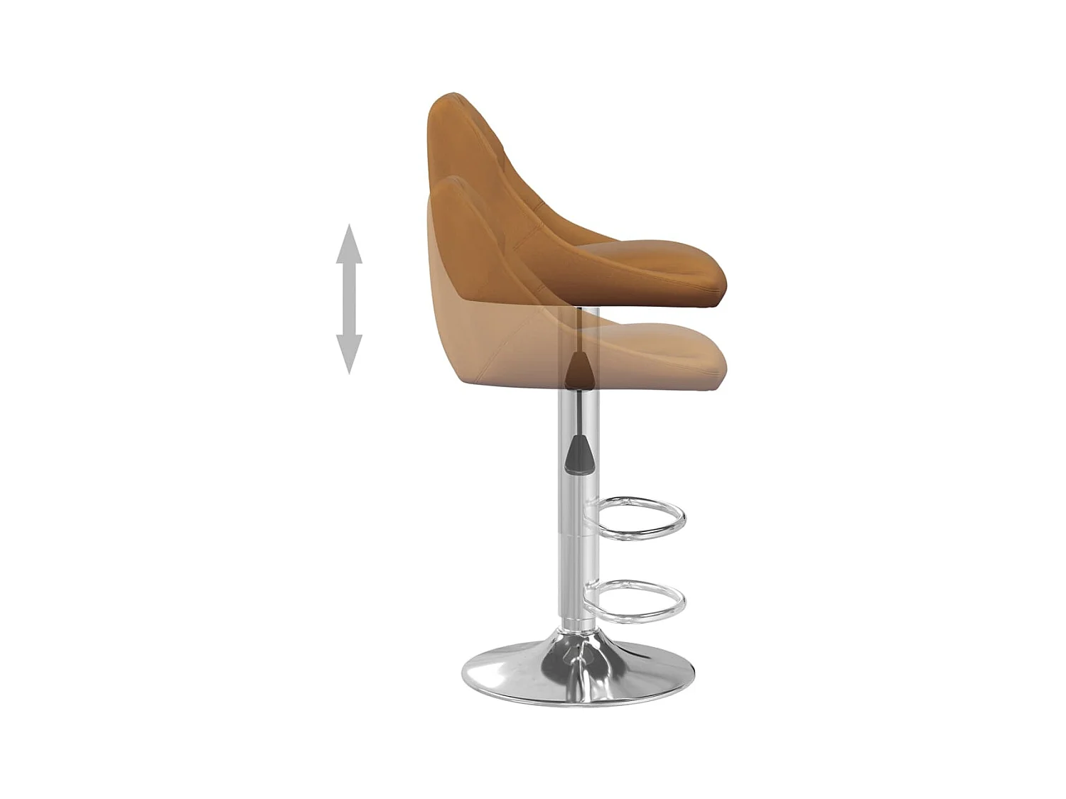 Tabourets de bar 2 pcs Marron Velours