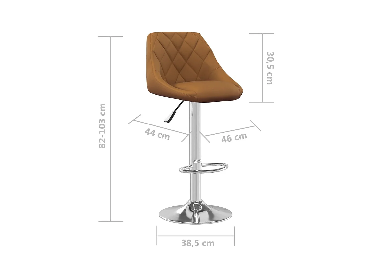 Tabourets de bar 2 pcs Marron Velours