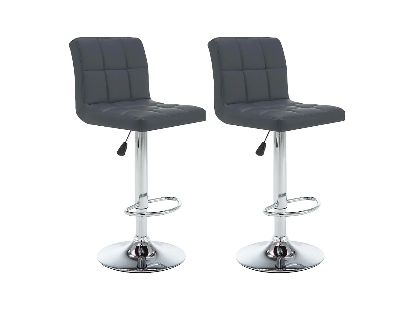 Tabourets de bar 2 pcs Gris Similicuir 12