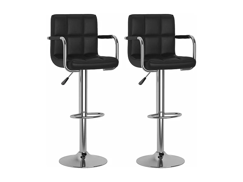 Tabourets de bar 2 pcs Noir Similicuir 17