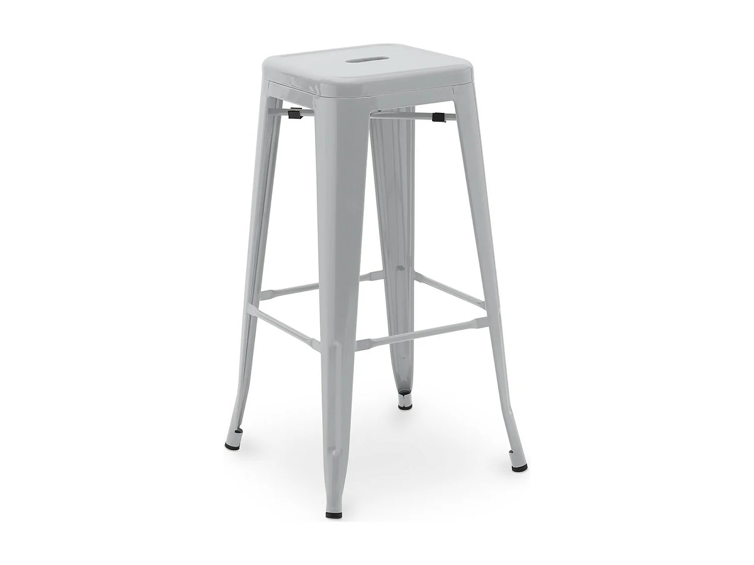 Tabouret haut industriel acier mat renforcé Kalax 76cm --Couleur Gris clair