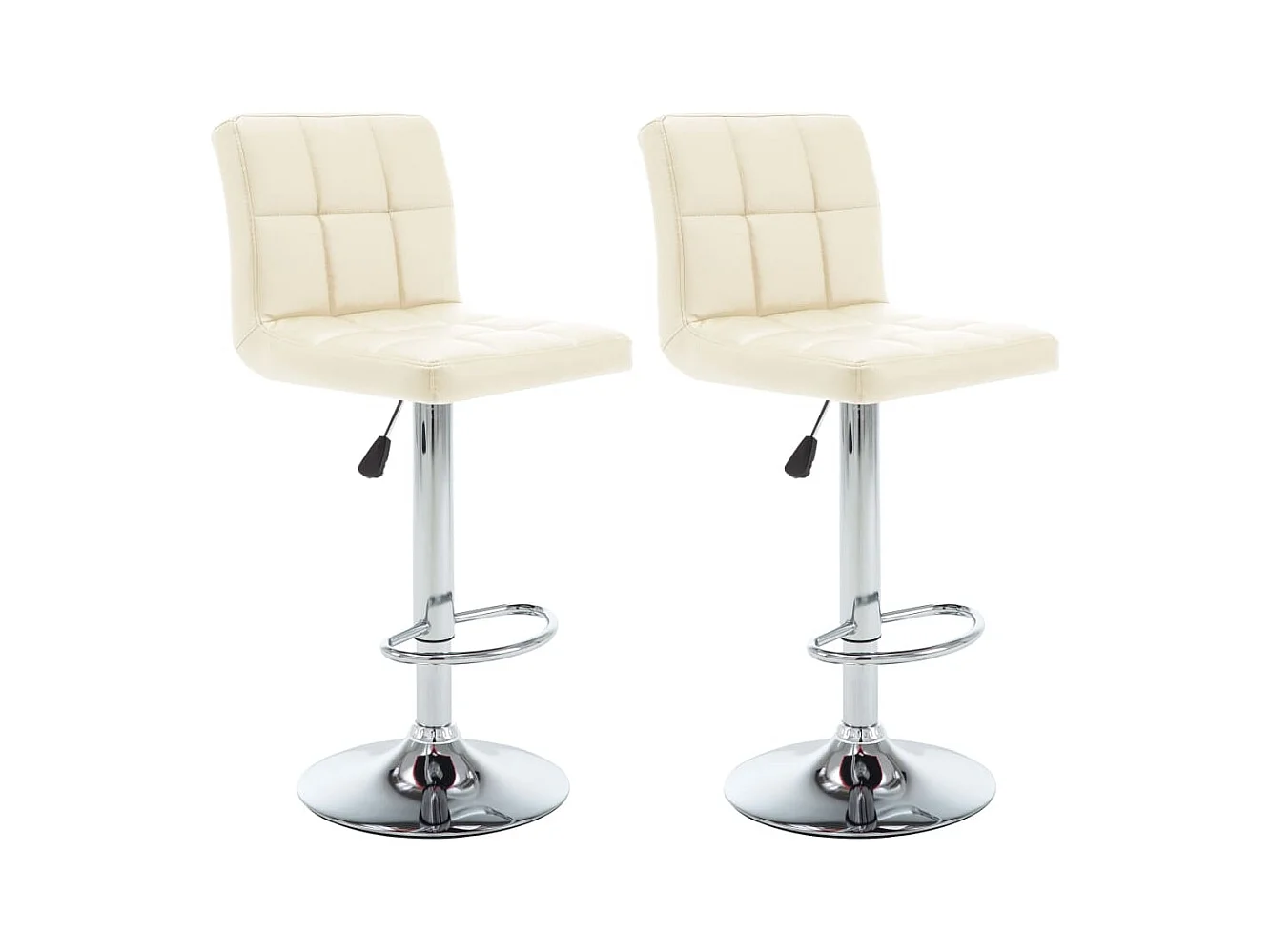 Tabourets de bar 2 pcs Crème Similicuir 11