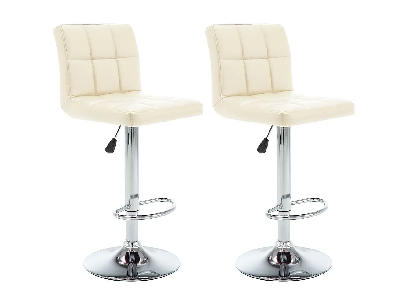 Tabourets de bar 2 pcs Crème Similicuir 11