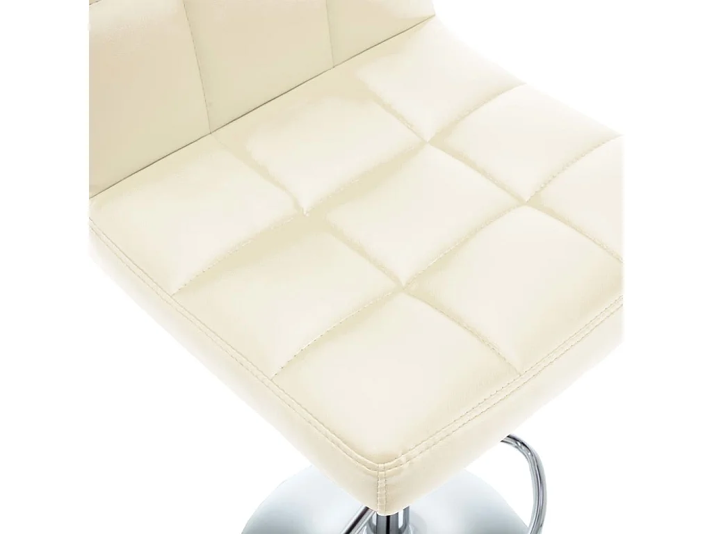 Tabourets de bar 2 pcs Crème Similicuir 11