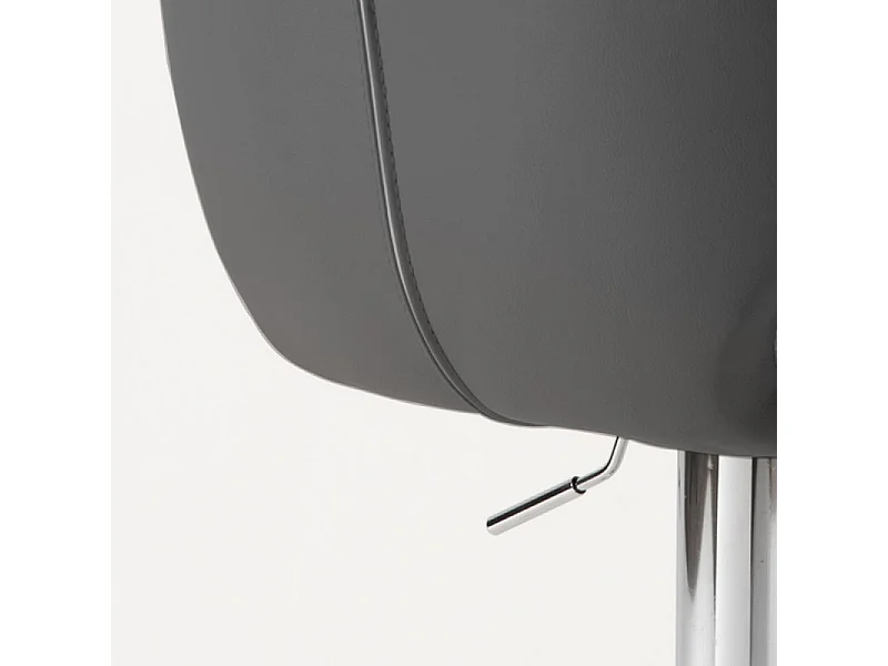 Cómodo taburete de piel sintética, Joy gris - Lote de 2