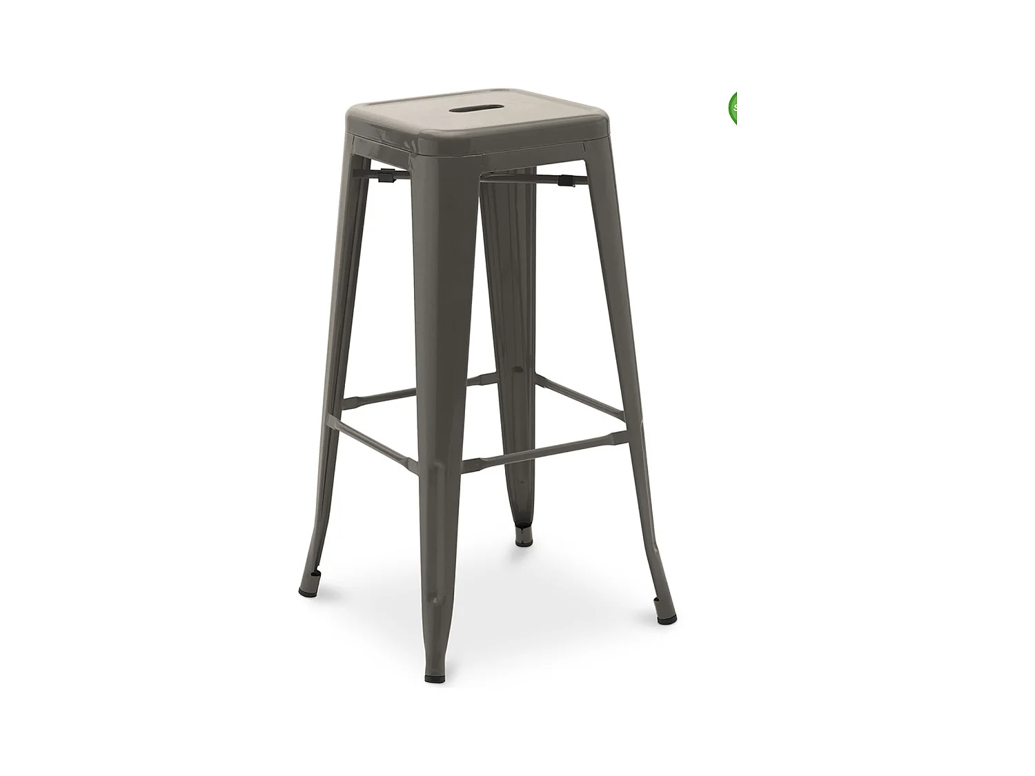 Tabouret haut industriel acier mat renforcé Kalax 76cm --Couleur Gris foncé