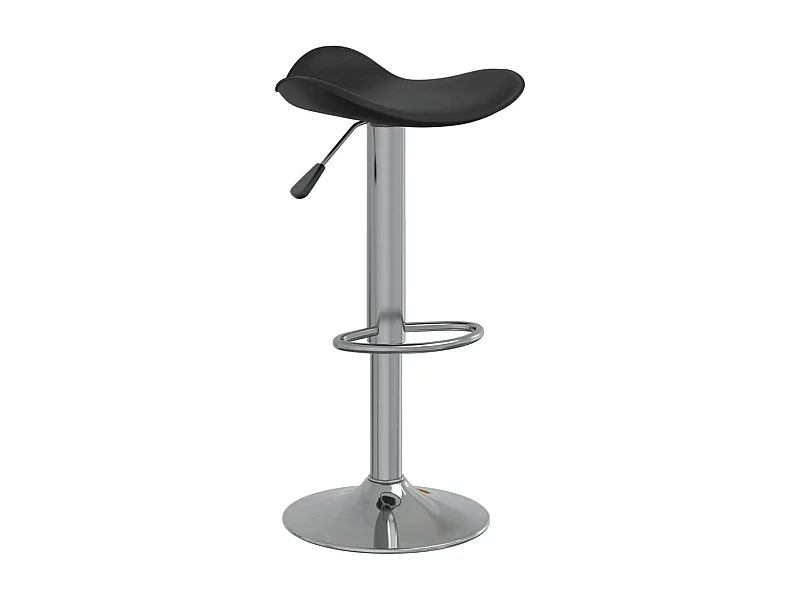 Tabouret de bar Noir Acier chromé et cuir artificiel
