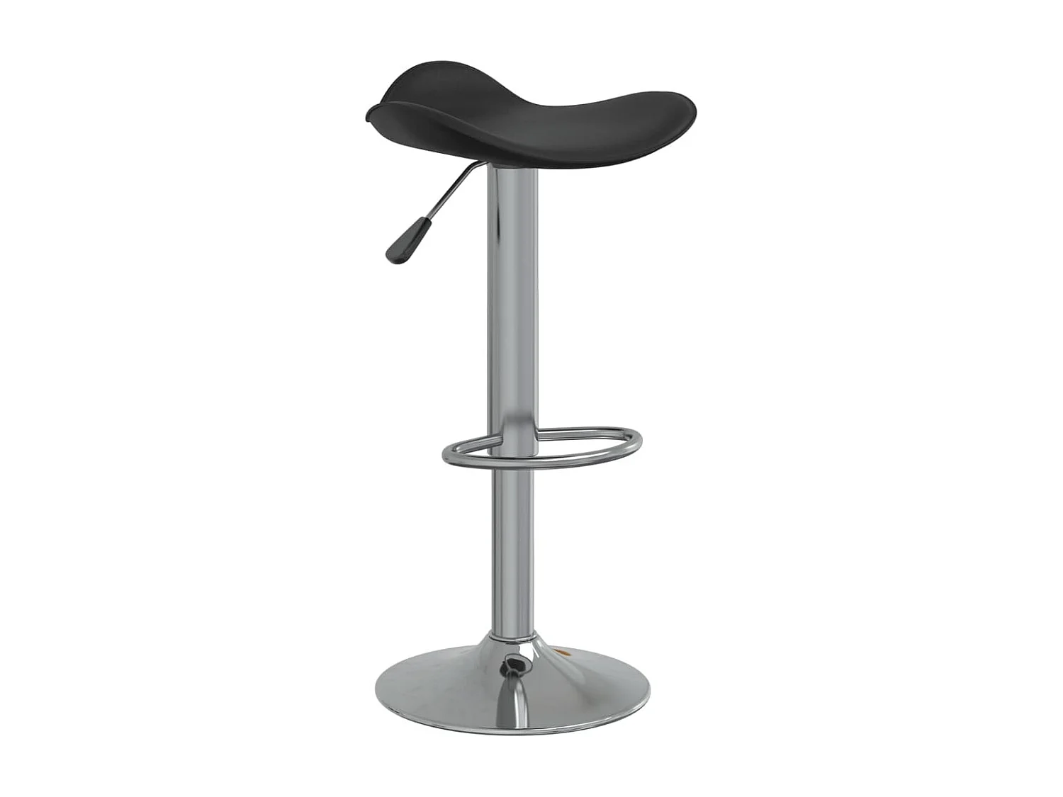 Tabouret de bar Noir Acier chromé et cuir artificiel