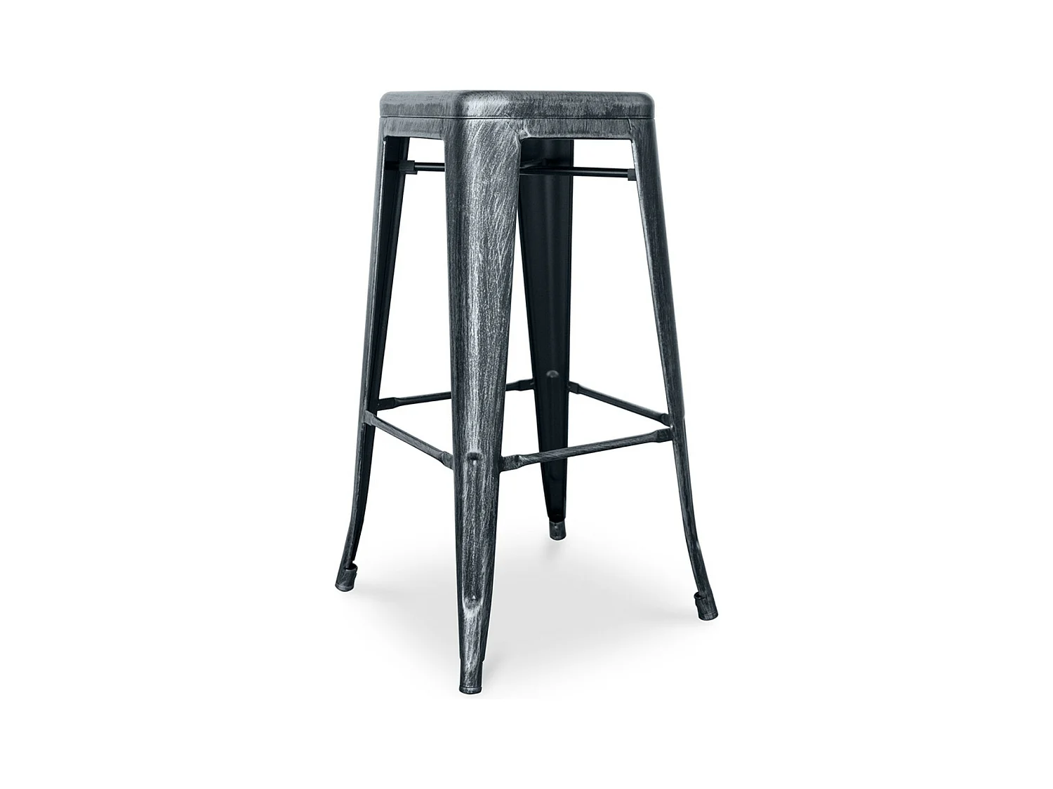 Tabouret haut acier vintage renforcé Kalax 76cm --Couleur Acier vieilli