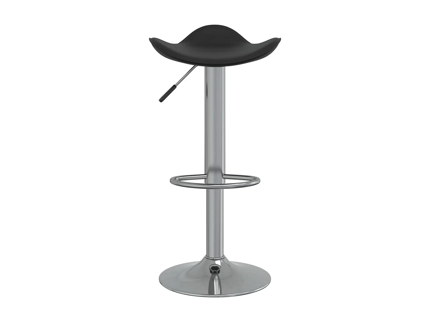 Tabourets de bar 2 pcs Noir Acier chromé et cuir artificiel