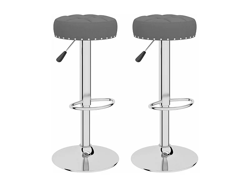 Tabourets de bar 2 pcs Gris foncé Tissu 9