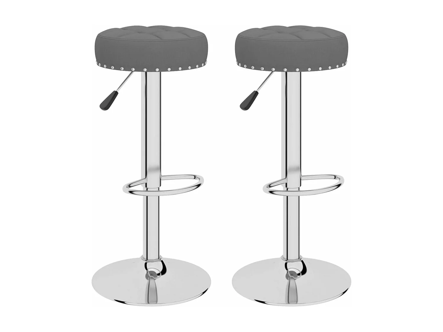 Tabourets de bar 2 pcs Gris foncé Tissu 9