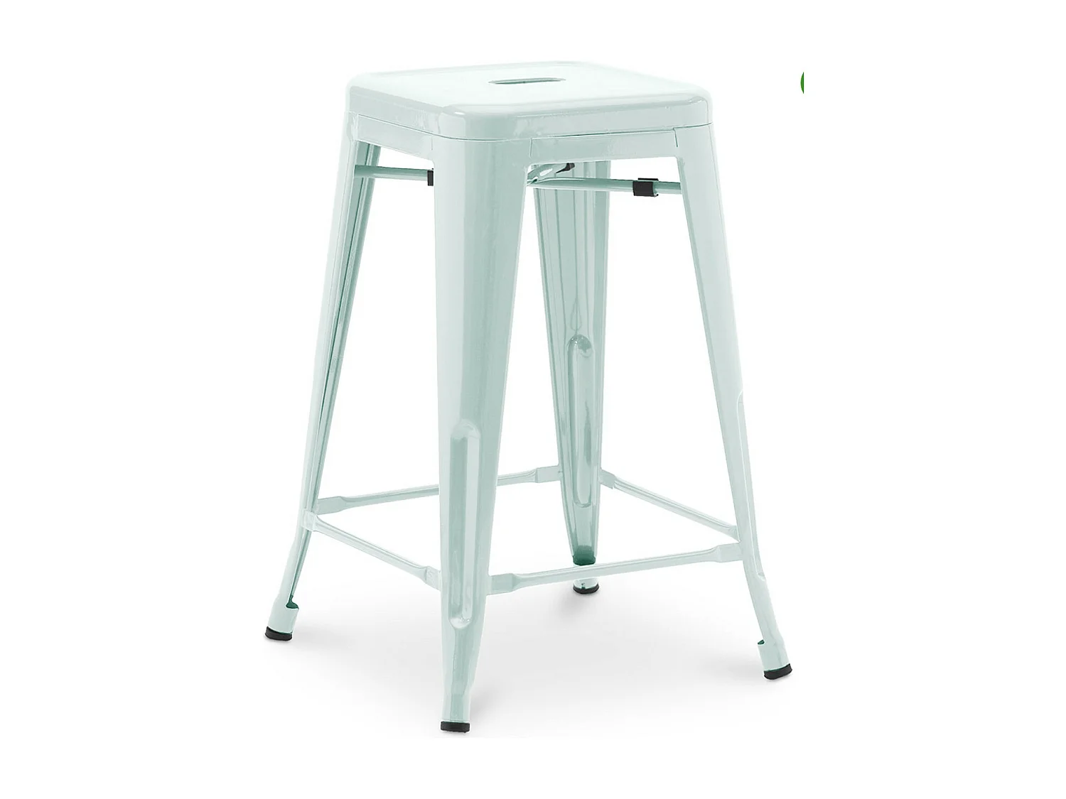 Tabouret industriel acier brillant renforcé Kalax 60cm --Couleur Bleu ciel