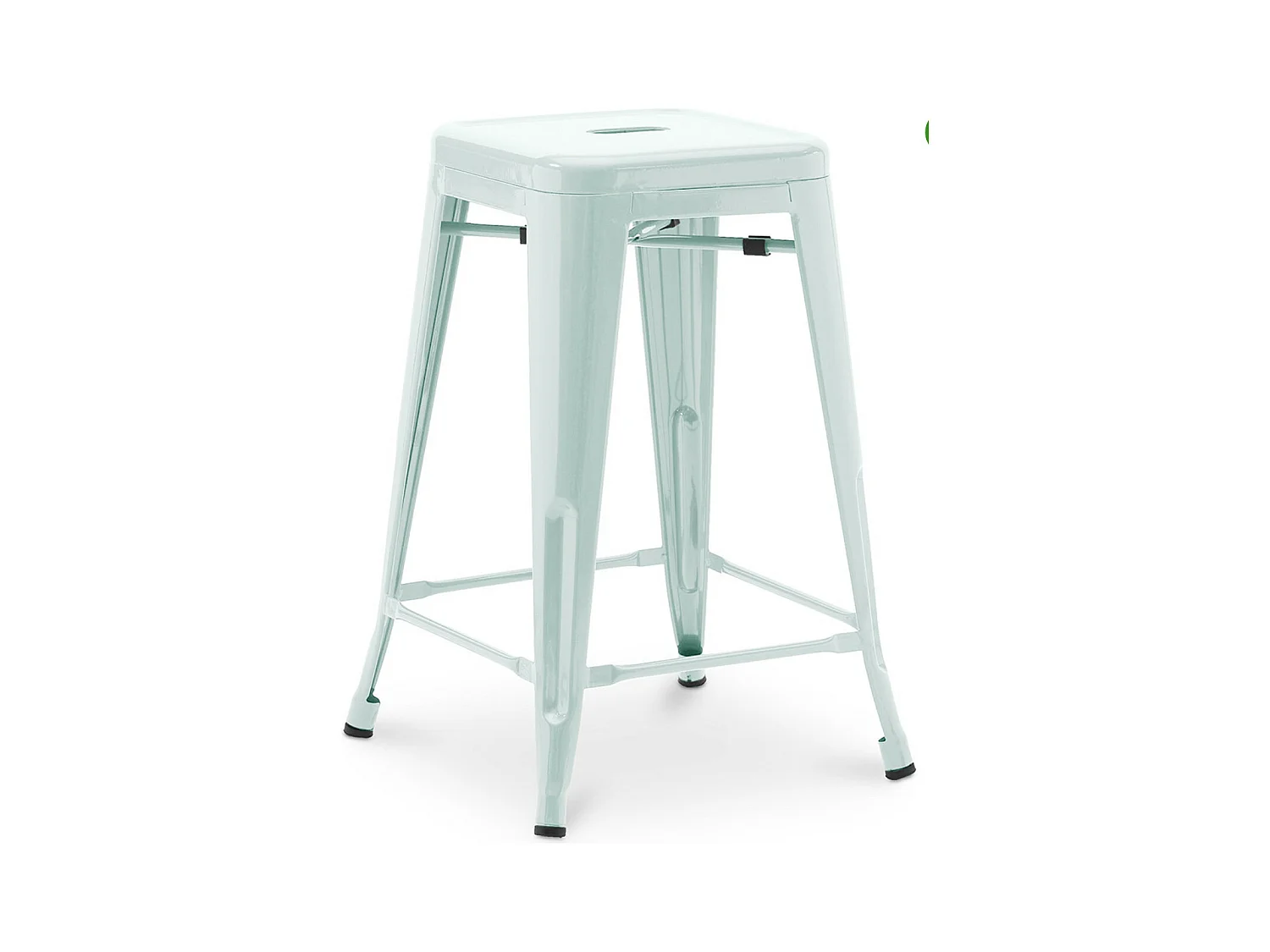 Tabouret industriel acier brillant renforcé Kalax 60cm --Couleur Bleu ciel