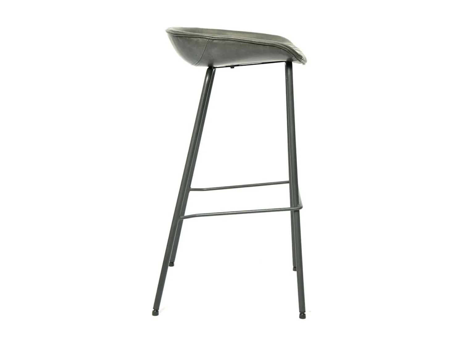 Taburete de diseño Kalyne de piel sintética gris claro - Juego de 2