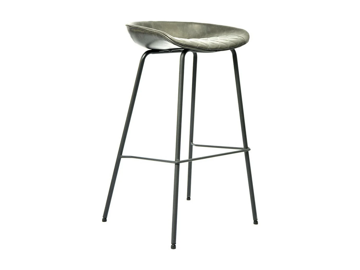 Taburete de diseño Kalyne de piel sintética gris claro - Juego de 2