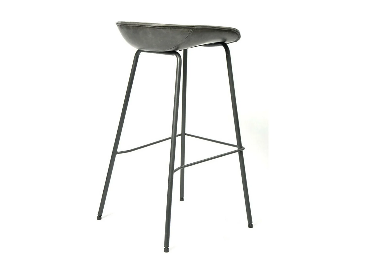 Taburete de diseño Kalyne de piel sintética gris claro - Juego de 2