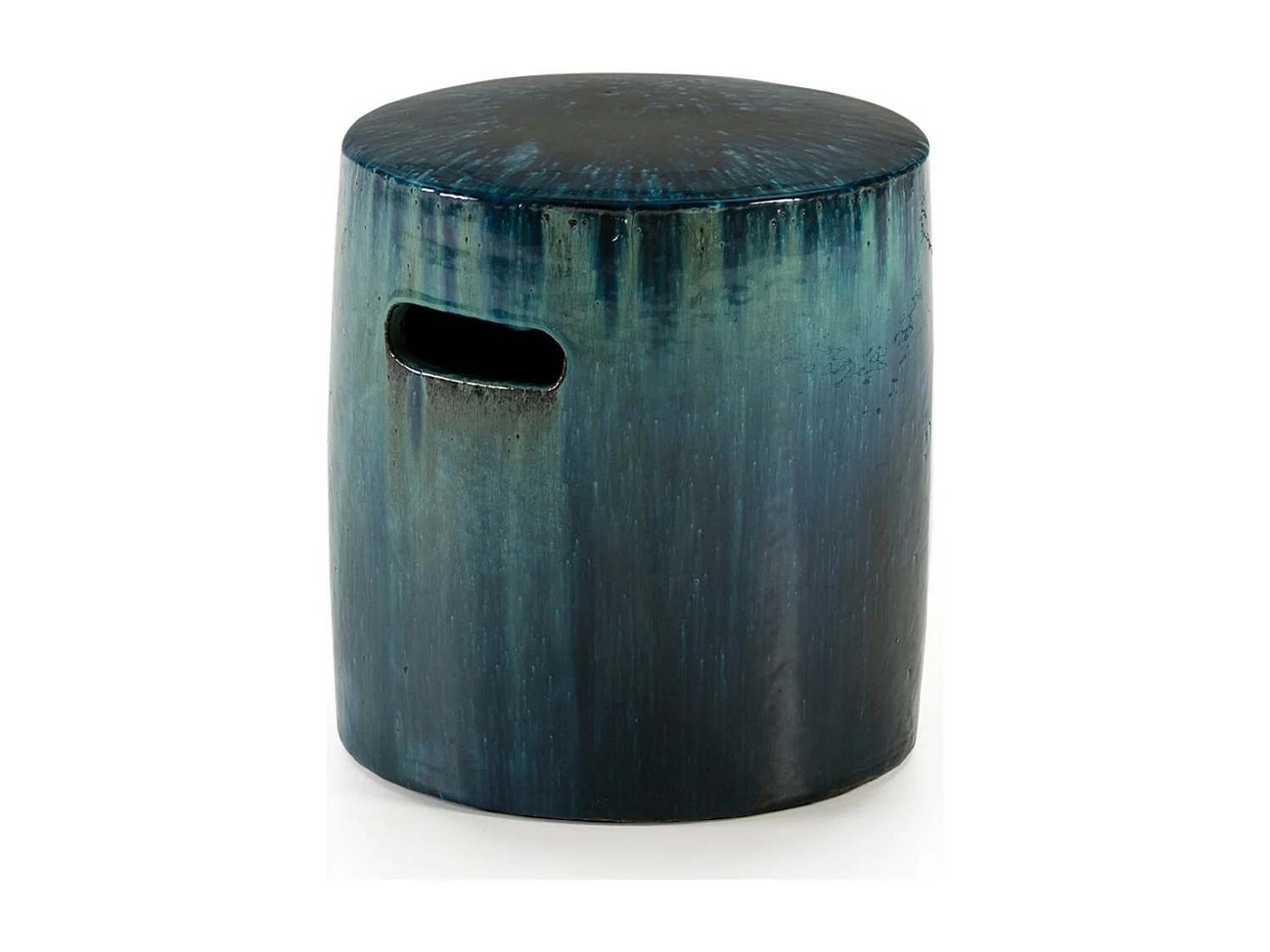 Tabouret bas rond grès vert